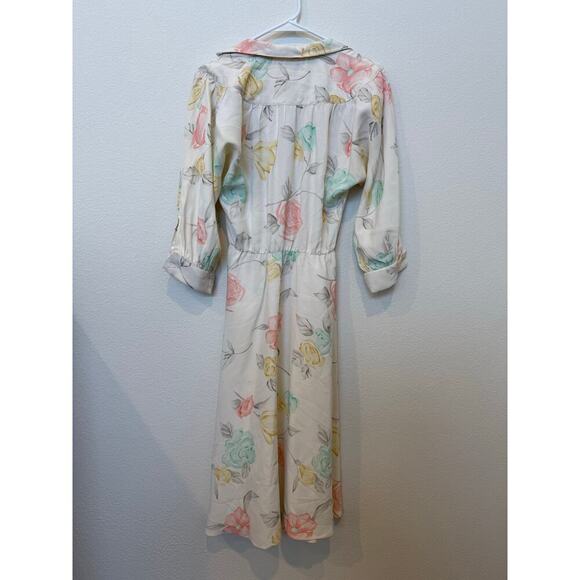 Vintage 80s Charlee‎ Allison Floral Dress 9-10 - Picture 2 of 8